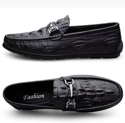 Herren Mokassins aus Leder Elegant Schwarze Luxus Schuhe