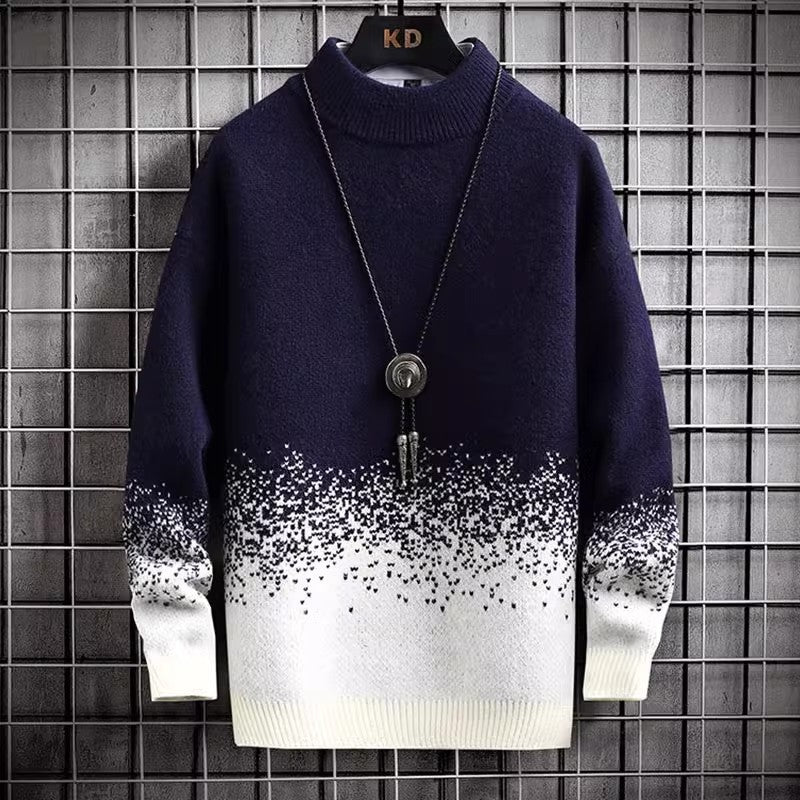 Herren Pullover Rollkragen Modern Farbverlauf Stylish - BerlinGlamour