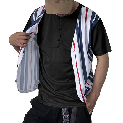 Herren Sportshirt Gestreift Überwurf Modern Sportlich