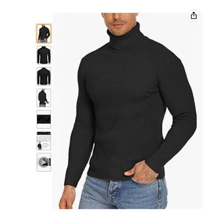 Herren Pullover Stehkragen Ribbelstrick Modern