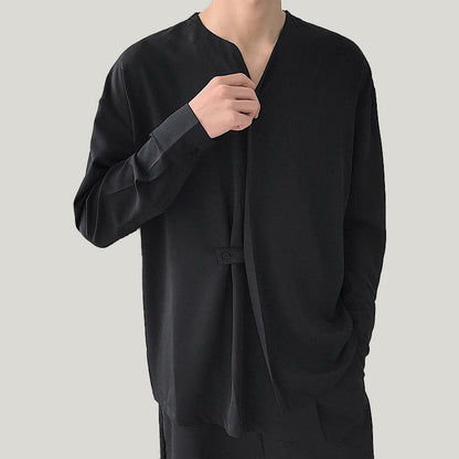 Herren Bluse Asymmetrisch Elegante Kurzarm - BerlinGlamour