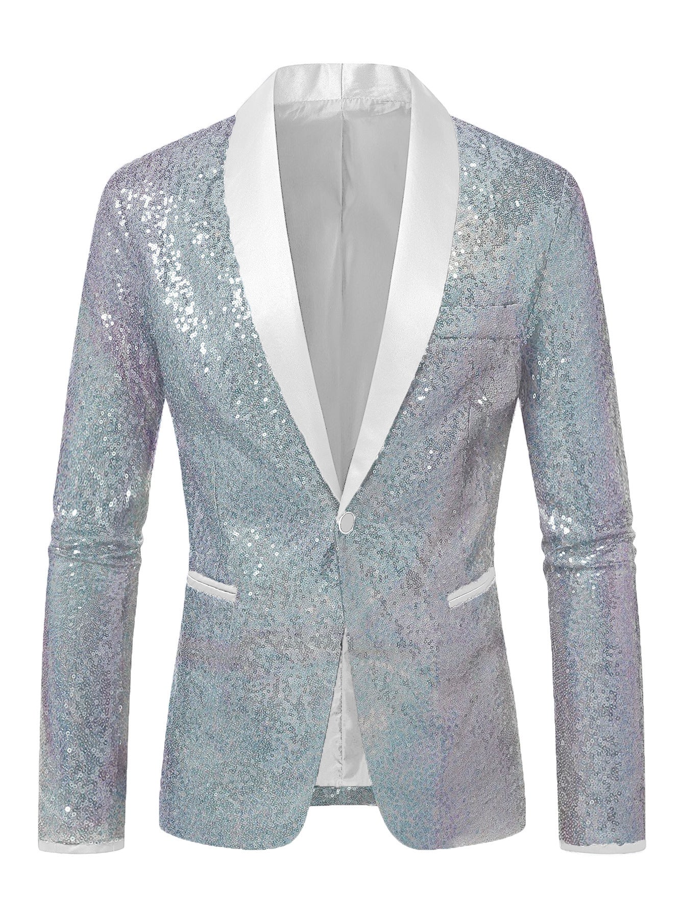 Herren Blazer Pailletten Modern Schnitt Glamour