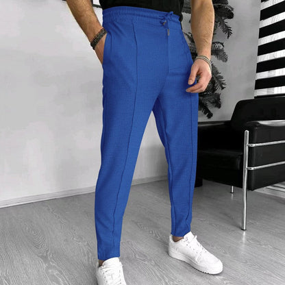Herren Hose Modern Elastisch Strukturiert Hochbund