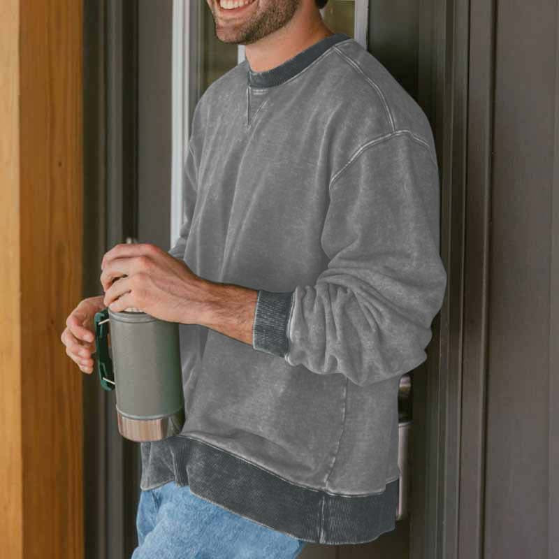 Herren Sweatshirt Lässig Rundhals Vintage Look Bequem - BerlinGlamour