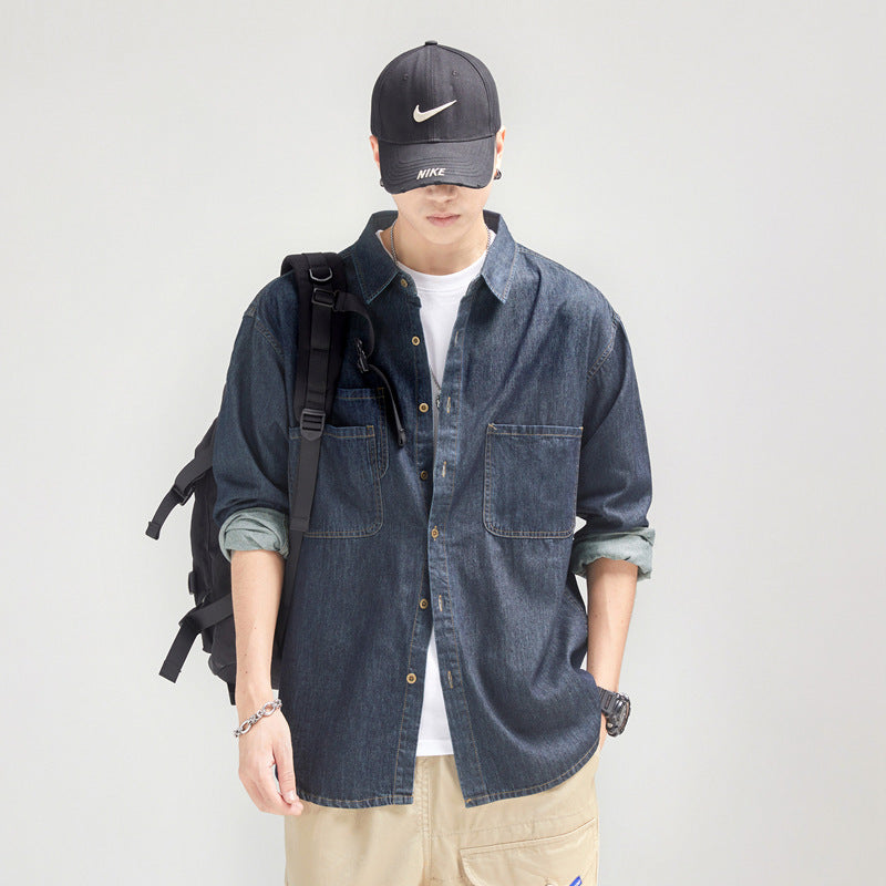 Herren Denim Hemd Lässig Casual Berlin Style