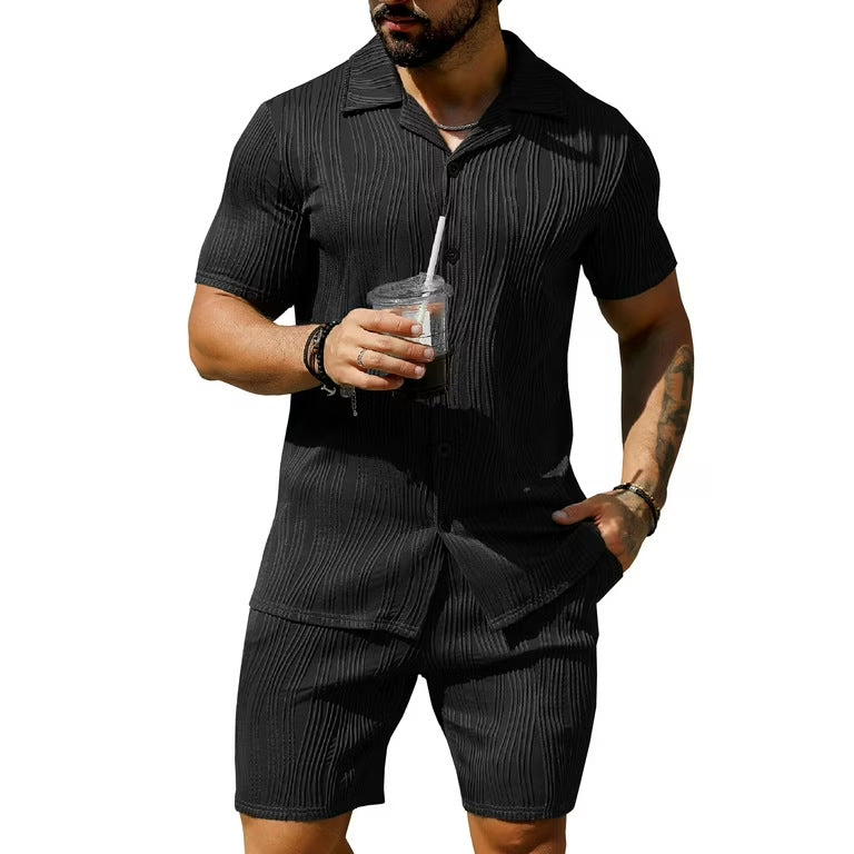 Herren Shorts-Set Elegant mit Strukturdetails Sommer - BerlinGlamour
