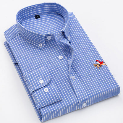 Elegantes Langarmhemd Herren mit feinen Streifen Modern