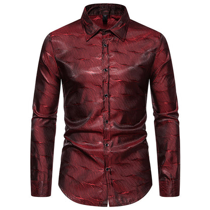 Herren elegantes Langarmhemd mit strukturiertem Oberflächenmuster BerlinGlamour wird zu Elegantes und Glamouröses Langarmhemd mit strukturiertem Oberfläche in Berlin