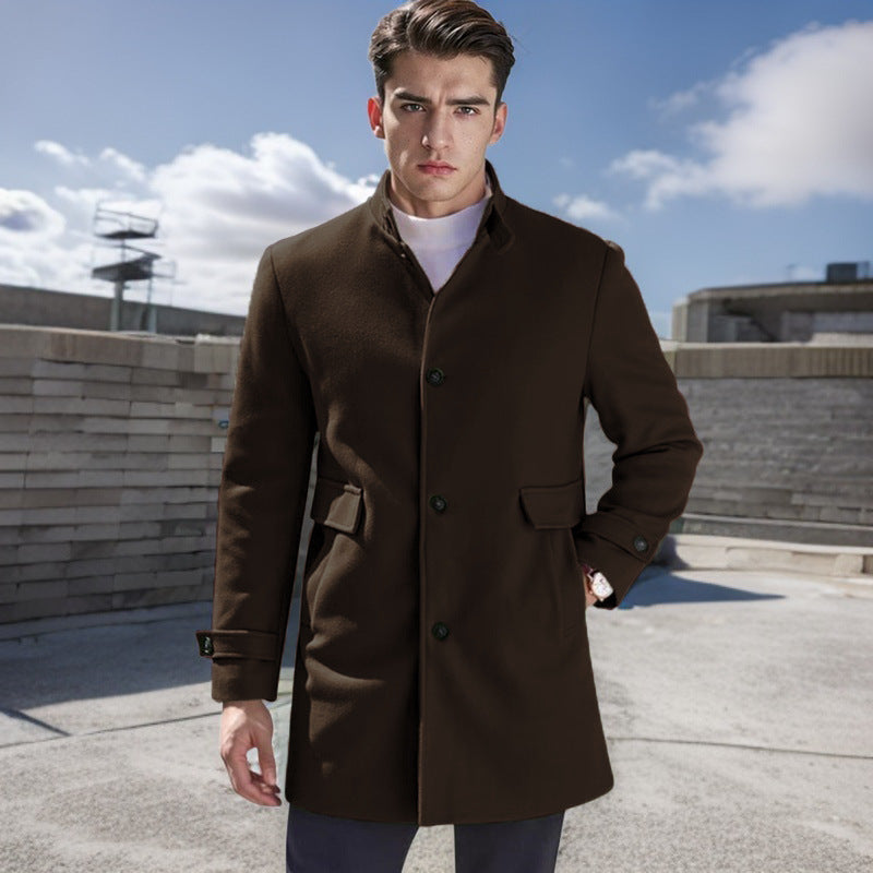 Herren Außenmantel Eleganter Mantel Mit Taschen