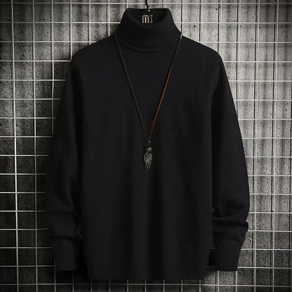 Herren Rollkragenpullover Weich Wolle Bequem