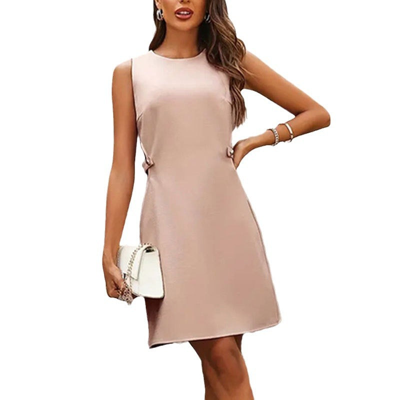 Damen Kleid A-Linie mit Knöpfen Elegant Berlin Style