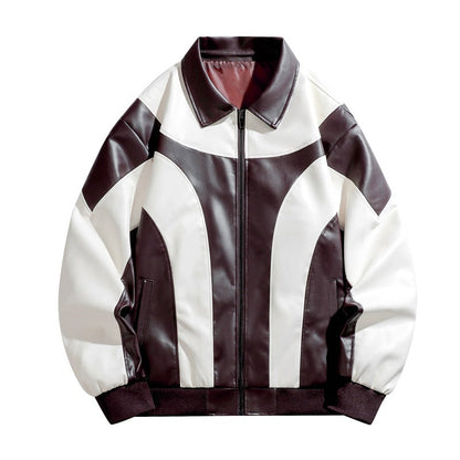 Herren Lederjacke Robust Sportlich Ledermantel Schwarz