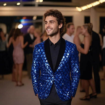 Herren Paillettenblazer Glitzernd Elegant Abendjacke - BerlinGlamour