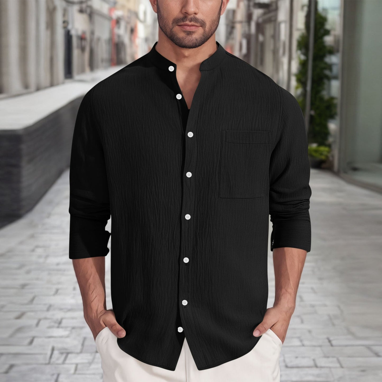 Herren Hemd Modern mit Struktur Optik Trendy
