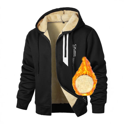 Herren Fleece-Jacke Warm Kapuzenjacke Mit Taschen