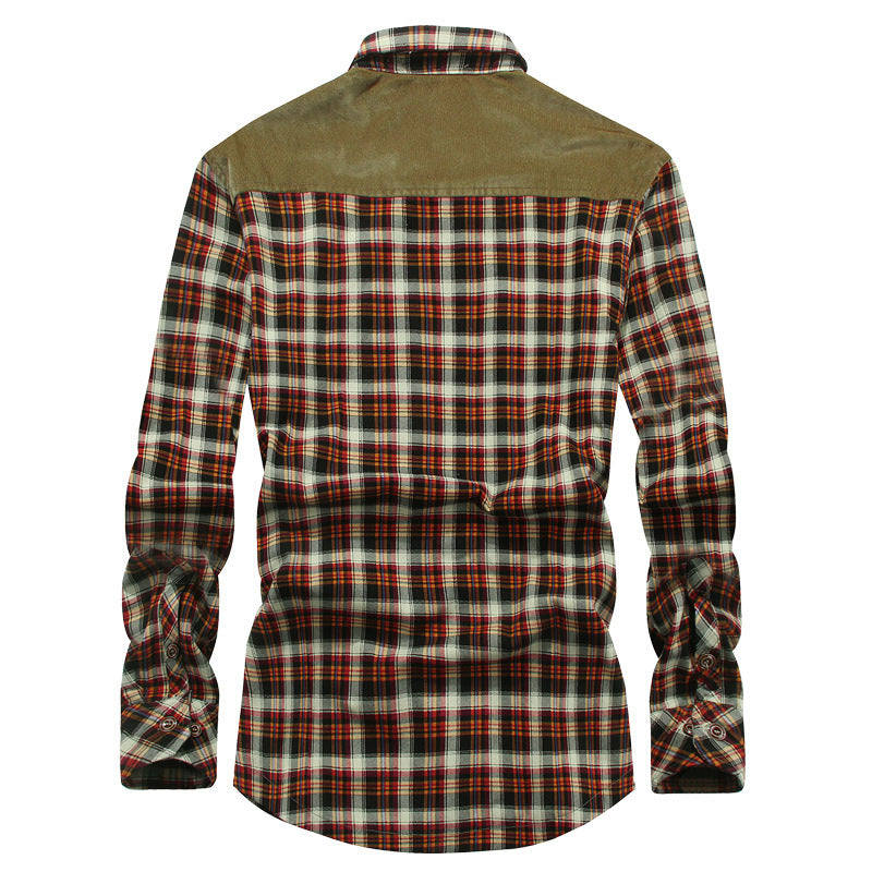 Herren Flanellhemd Weich Warm mit Brusttasche