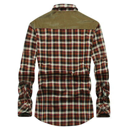 Herren Flanellhemd Weich Warm mit Brusttasche