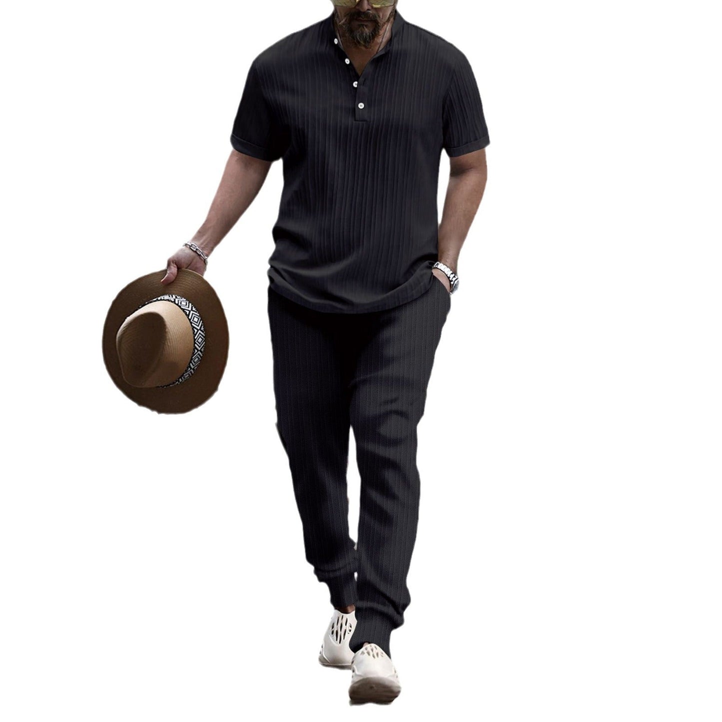 Herren Sommeranzug Gestreift Elegant Modern