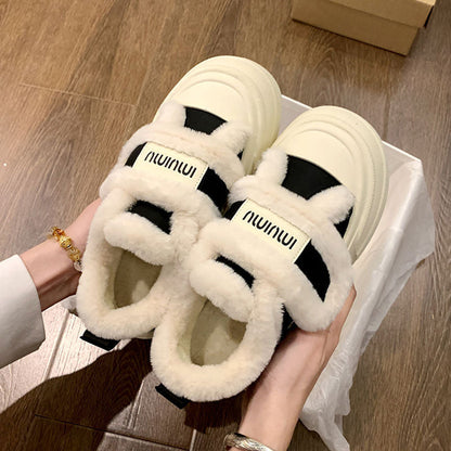 Damen Sneaker Flauschig Modisch Klettverschluss Weich