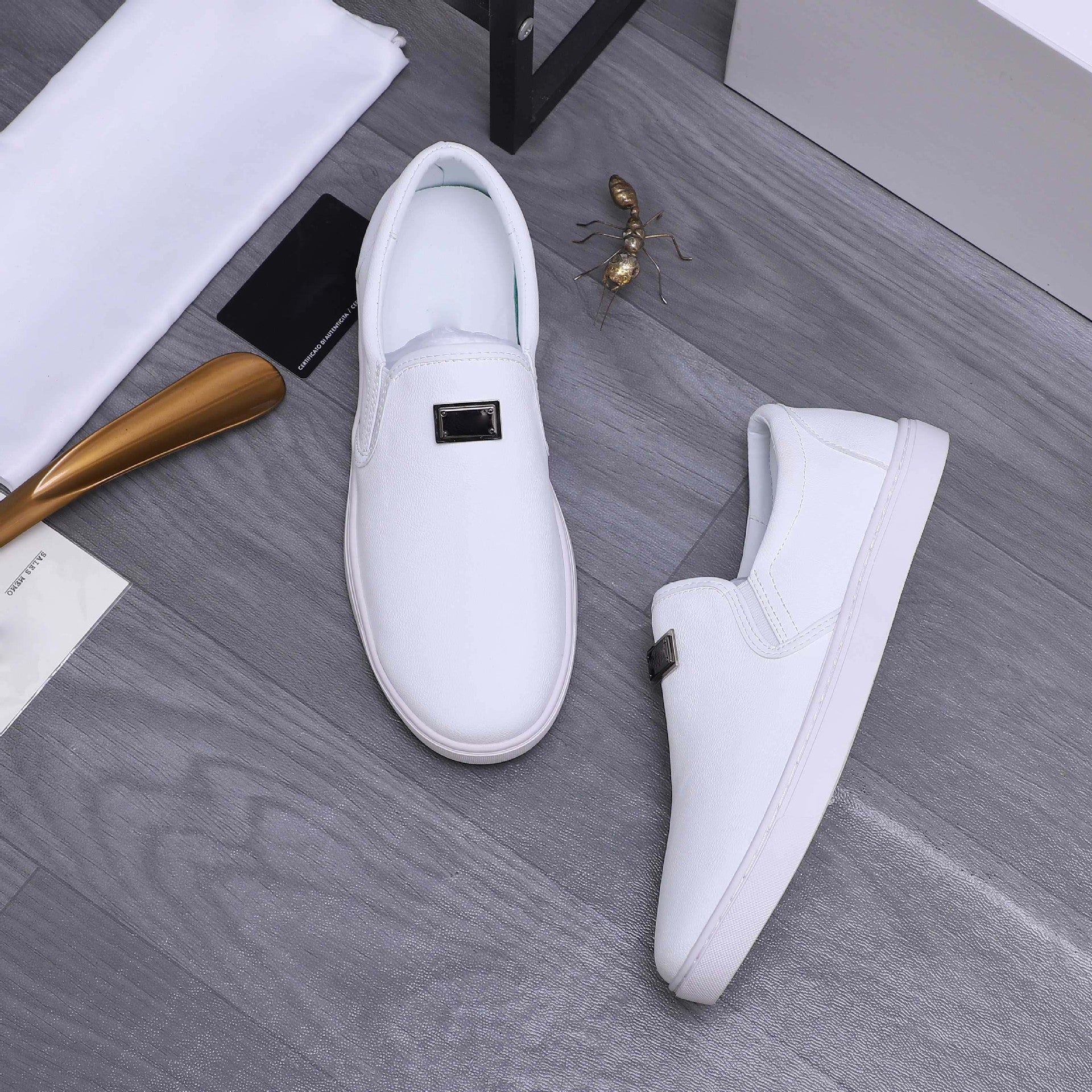 Damen Sneaker Bequem Leder Slip-On Schuhe Moderne - BerlinGlamour