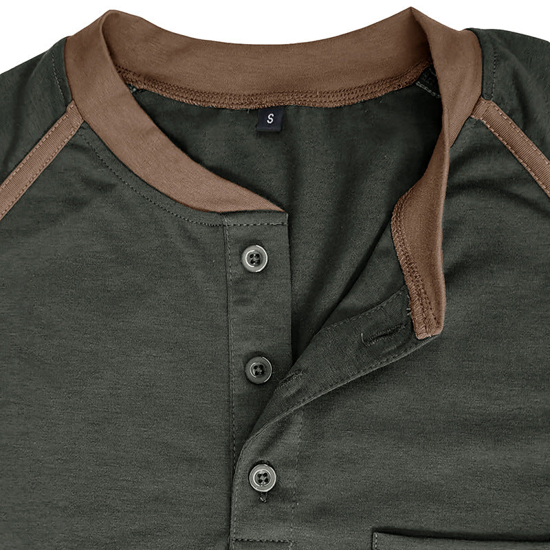 Herren Langarmshirt Modern mit Brusttasche Trends