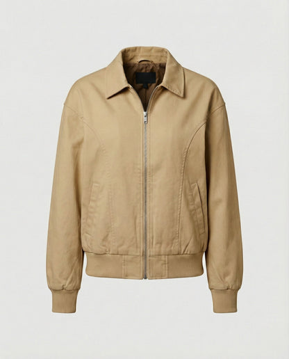 Damen Blousonjacke Leicht Baumwolle Modern mit Elastikbund