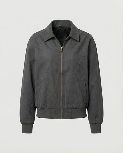 Damen Blousonjacke Leicht Baumwolle Modern mit Elastikbund