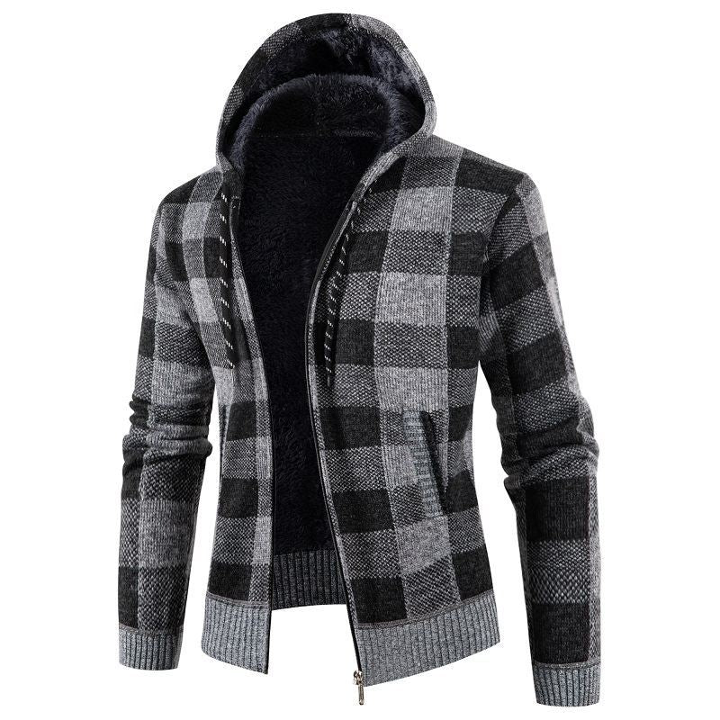 Herren Kapuzenjacke Modern mit Weichem Futter Schwarz - BerlinGlamour