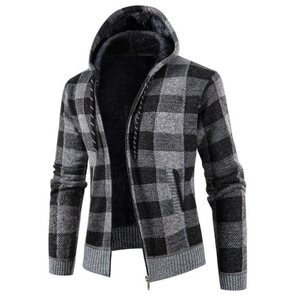 Herren Kapuzenjacke Modern mit Weichem Futter Schwarz - BerlinGlamour