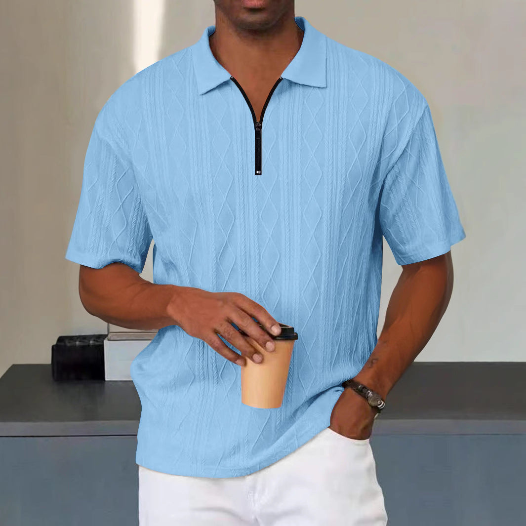 Herren Poloshirt Rautenmuster Stilvoll Modern - BerlinGlamour