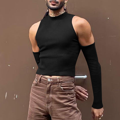 Herren Tanktop Modern Stehkragen Ärmellos Sportlich