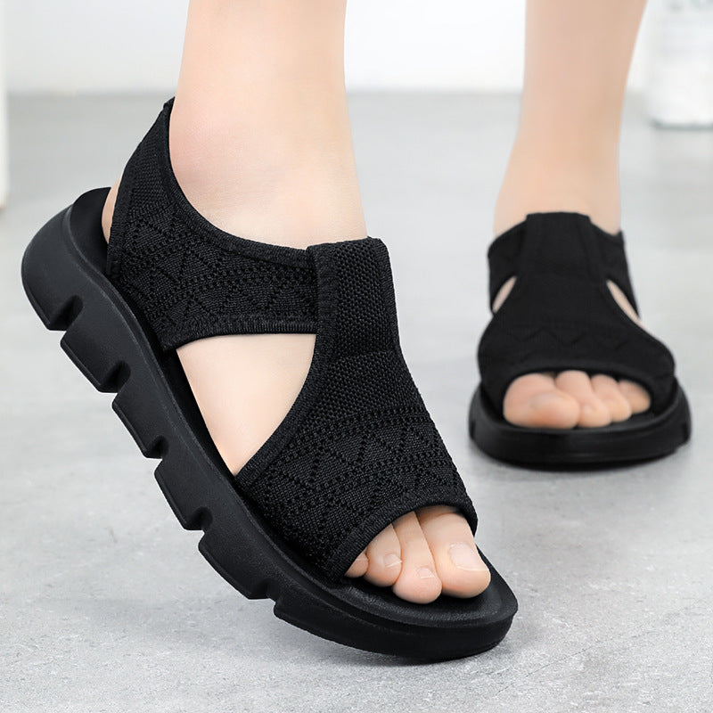Damen Sandalen Bequem Elastisch Rutschfest