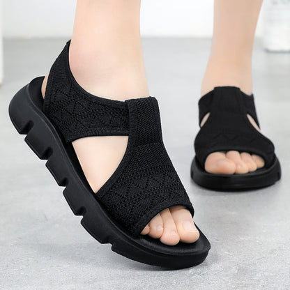 Damen Sandalen Bequem Elastisch Rutschfest