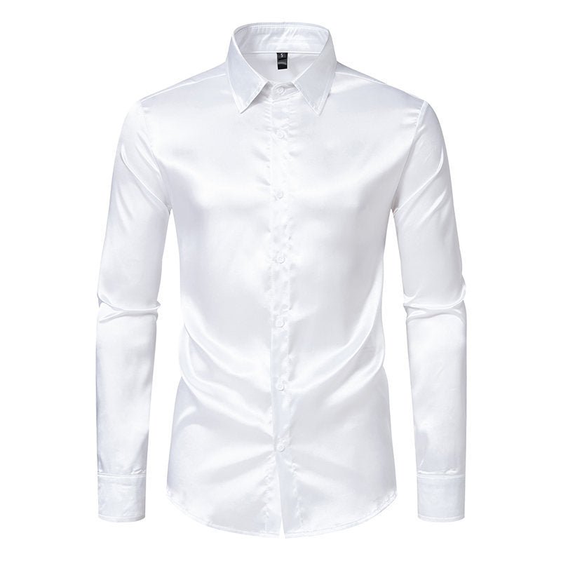 Herren Hemd Modern Satin Glänzend SlimFit