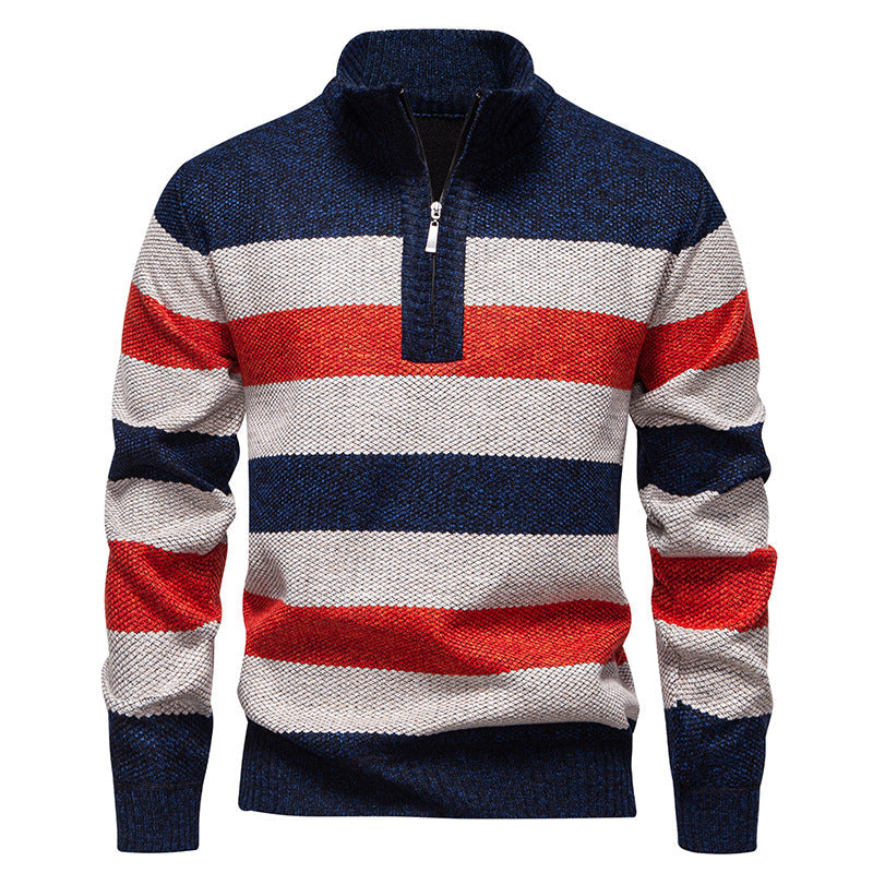 Herren Strickpullover Modern mit Kontraststreifen