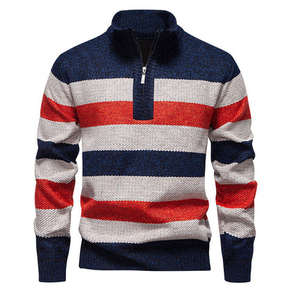Herren Strickpullover Modern mit Kontraststreifen
