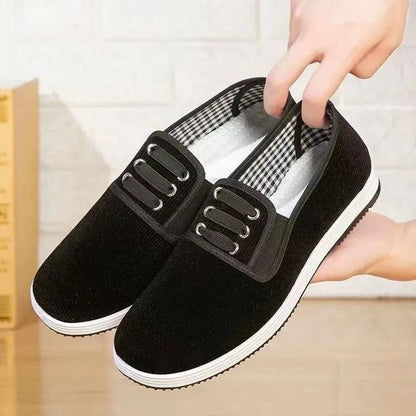Damen Slipper Sportlich Elastisch Schnürsenkel