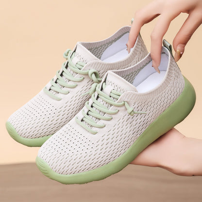 Damen Sneaker Leicht Flexibel Strick Schuhe Rutschfest