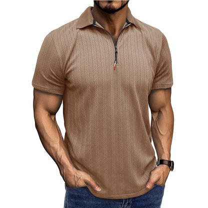 Herren Poloshirt Modern Zippverschluss Slim Fit