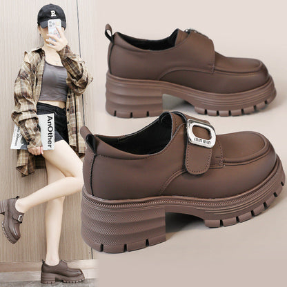 Damen Halbschuhe Plateau Robust Schnalle Elegantes Design