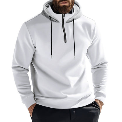 Herren Kapuzenpullover Modern mit Reißverschluss und Kontrastfutter