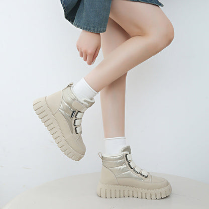 Damen Sneaker High-Top Isoliert Klettverschluss Warm