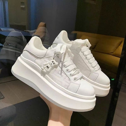 Damen Sneaker Hoch Plattform Trendy Schnürung