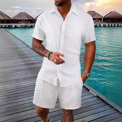 Herren Sommer Set: Leichtes Hemd und Shorts Komfort