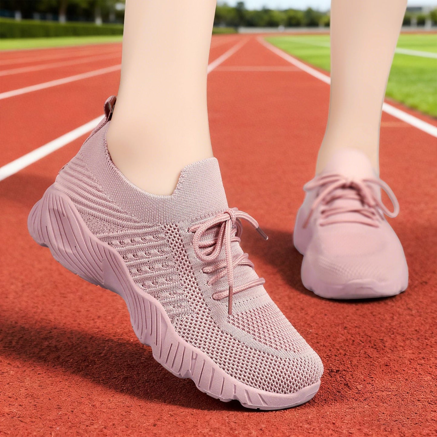 Damen Sneaker Laufschuhe Elastisch Atmungsaktiv Sport