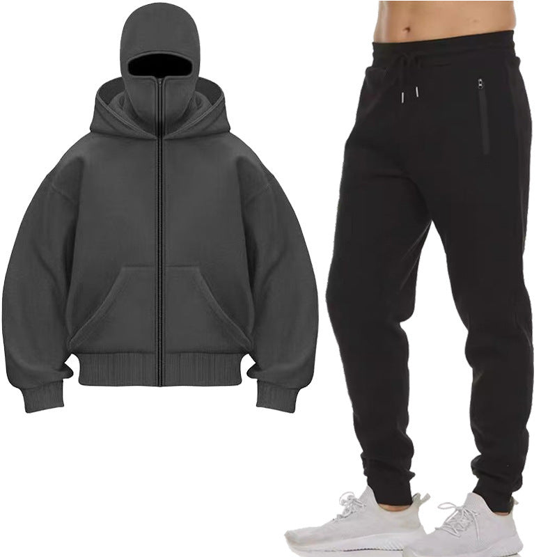 Herren Jogginganzug Kapuzenjacke Hochkragen Sportlich