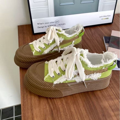 Damen Sneaker Chunky mit Fransen Detail Weich - BerlinGlamour