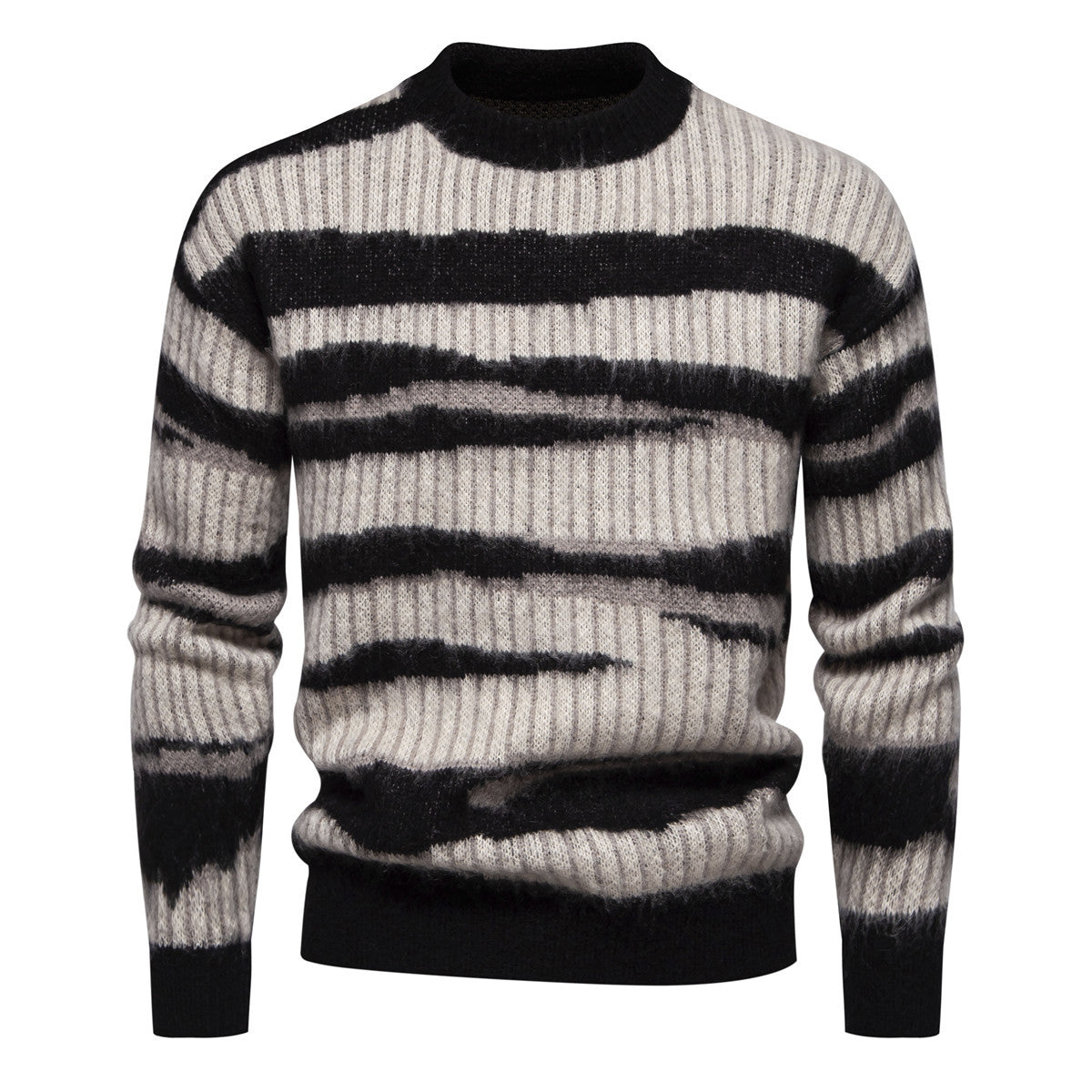 Herren Strickpullover Modern mit Streifenmuster