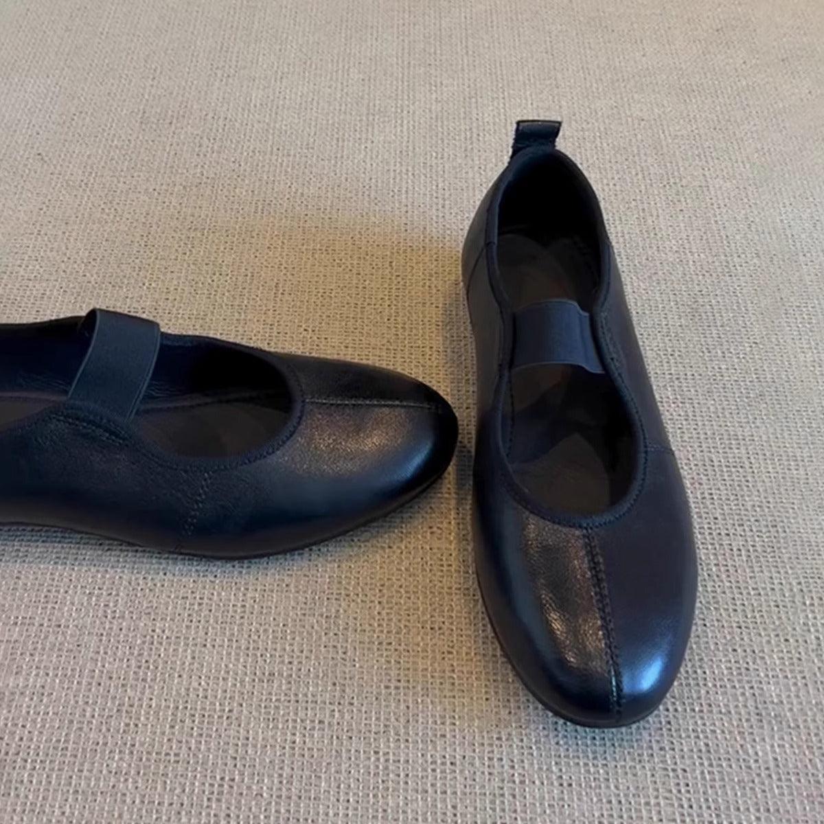 Ballerinas Damen Schuhe Elastisch Leder Bequem