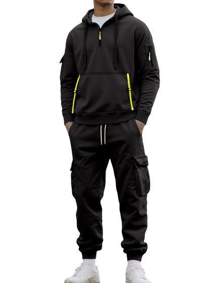 Herren Sportanzug Kapuze Taschen Funktionell Modern